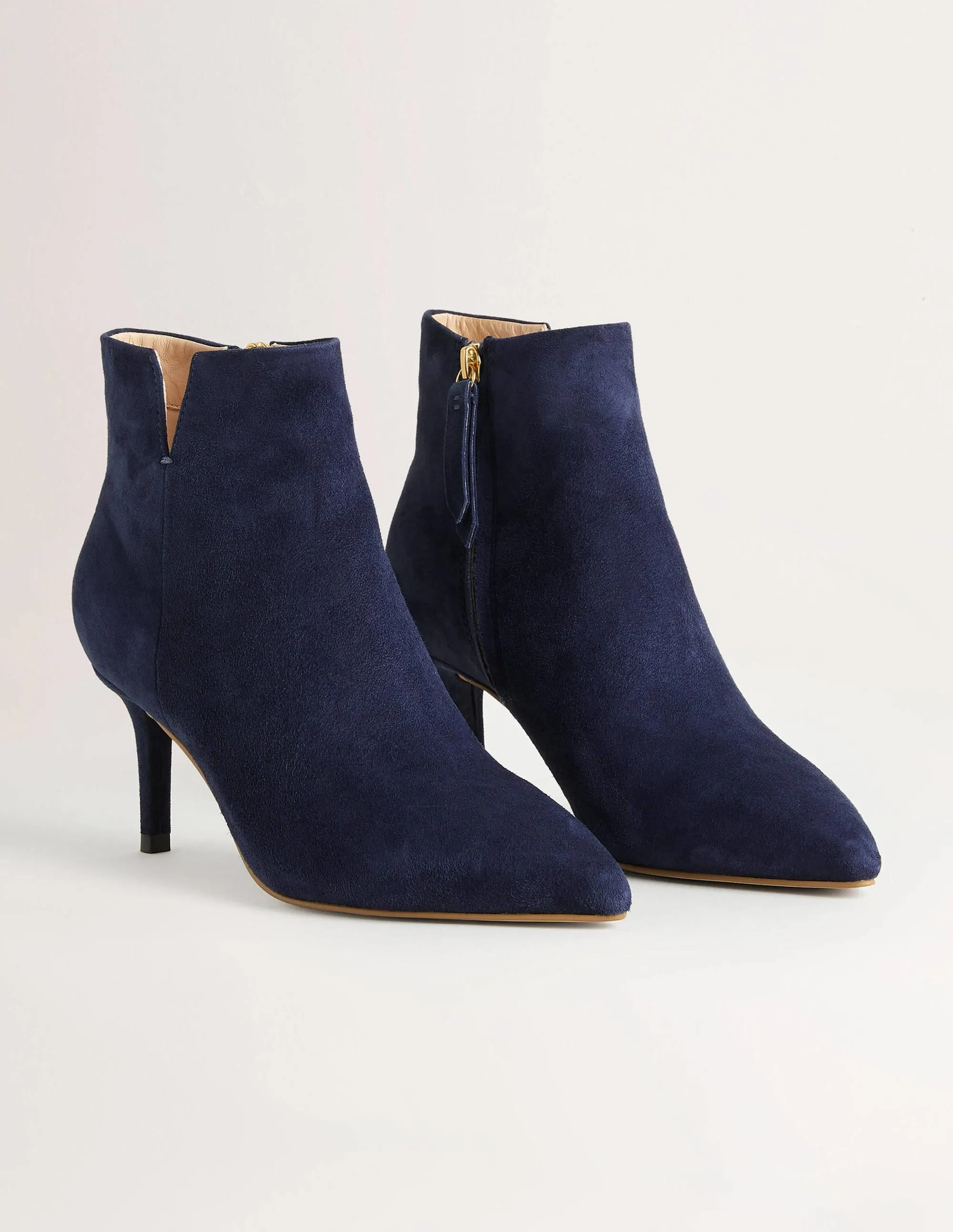 Suede Ankle Boots-Navy