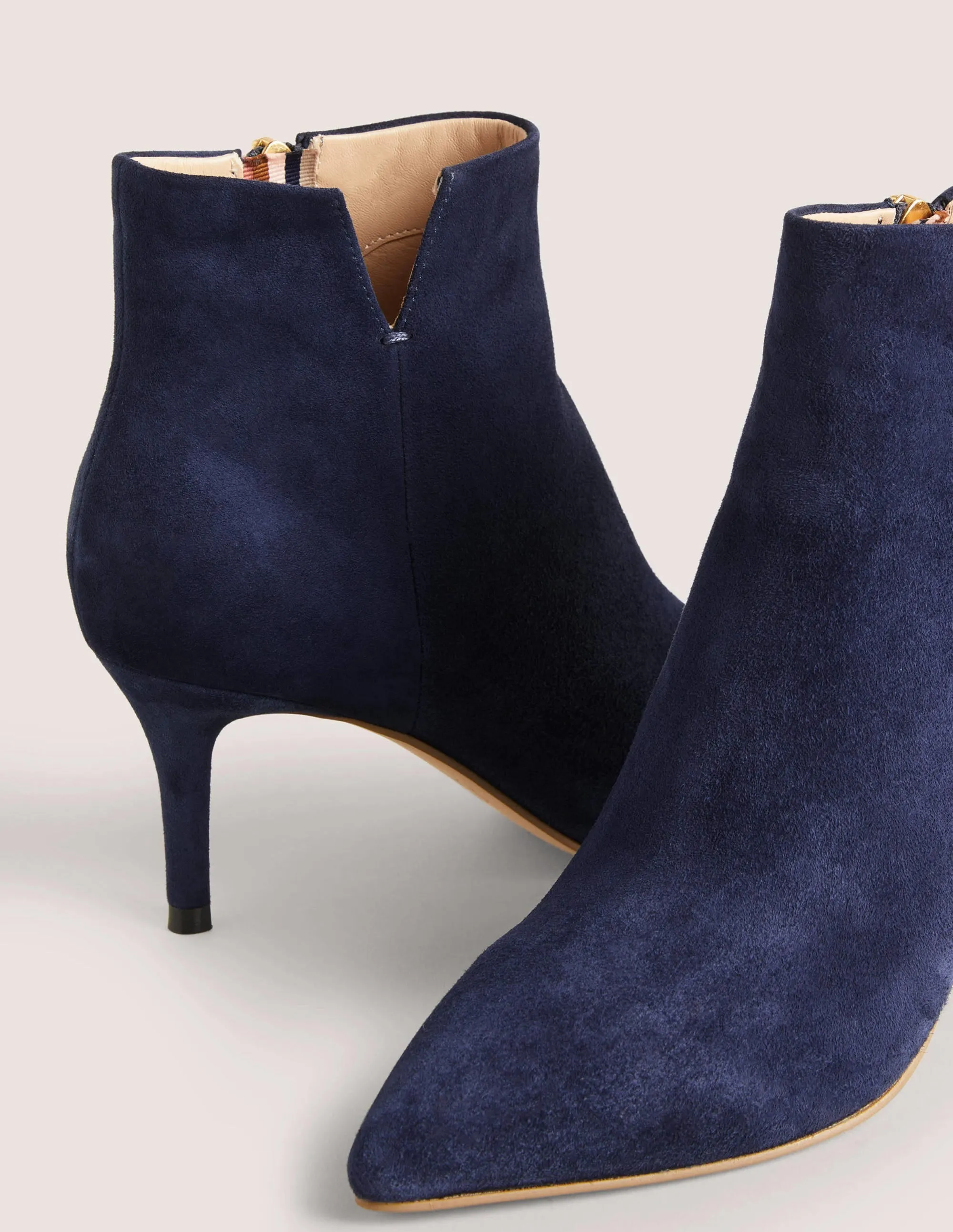 Suede Ankle Boots-Navy