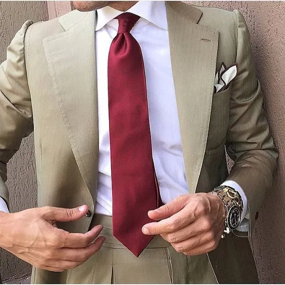 White / Bitter Chocolate Stitched Pocket Square - [2017 Spring]