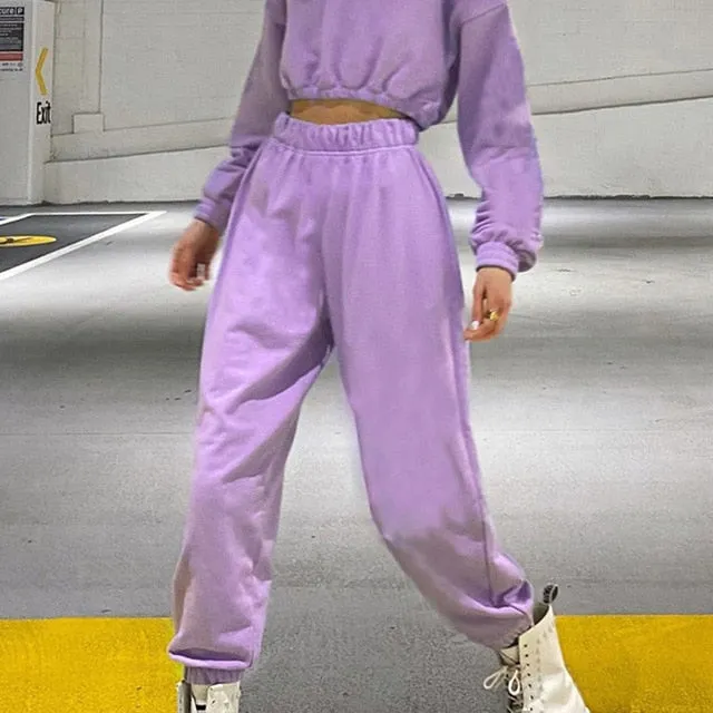 Wide Leg Sweat-trousers Plus Size