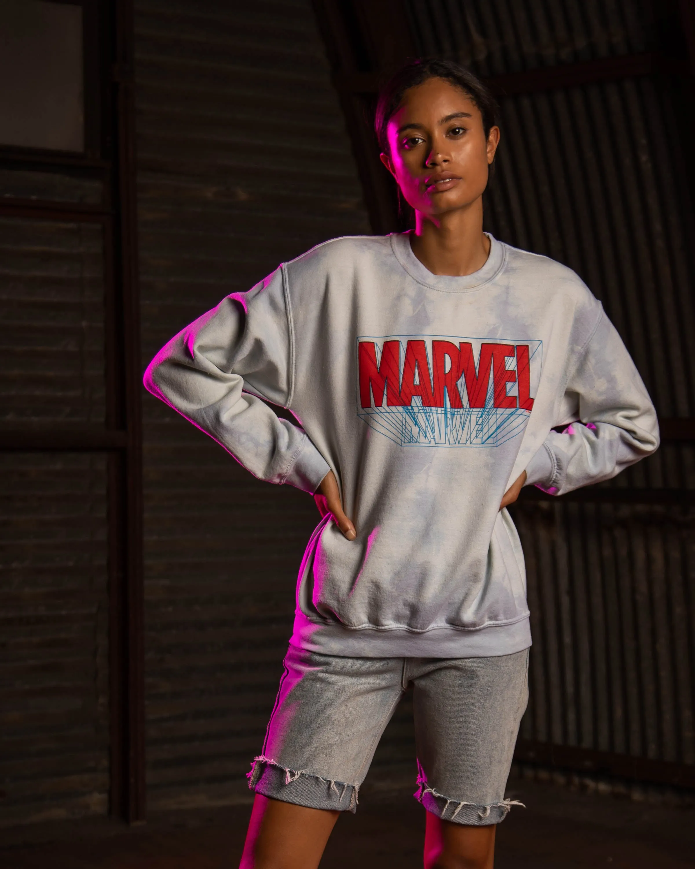 WOMENS MARVEL TIE DYE FLEECE