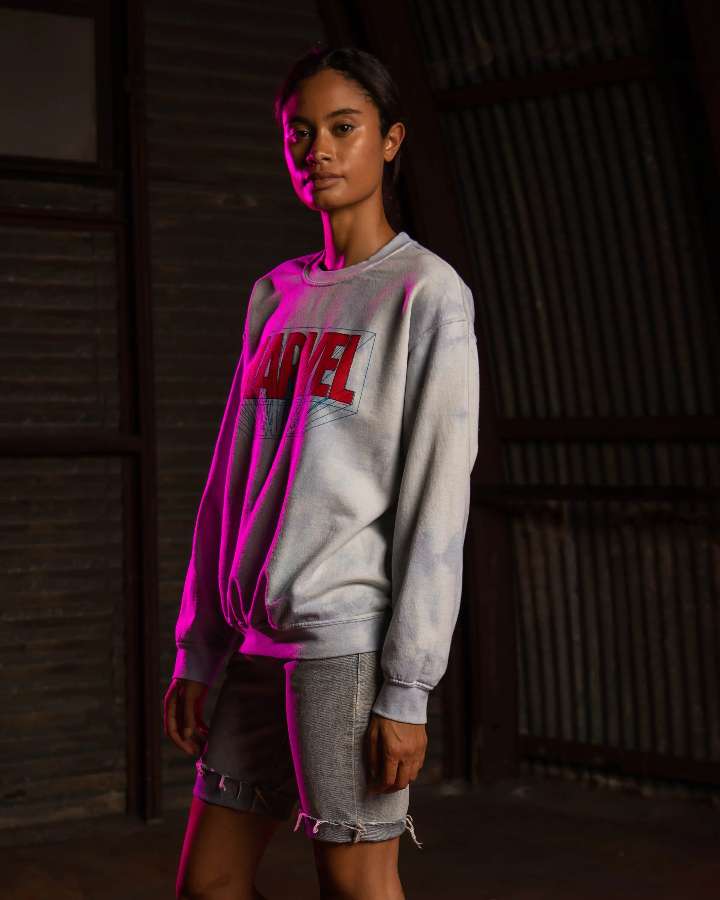 WOMENS MARVEL TIE DYE FLEECE