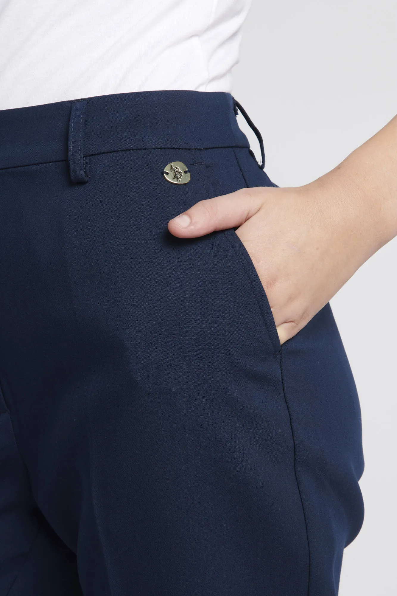 Womens Skinny Leg Trouser in Navy Blue
