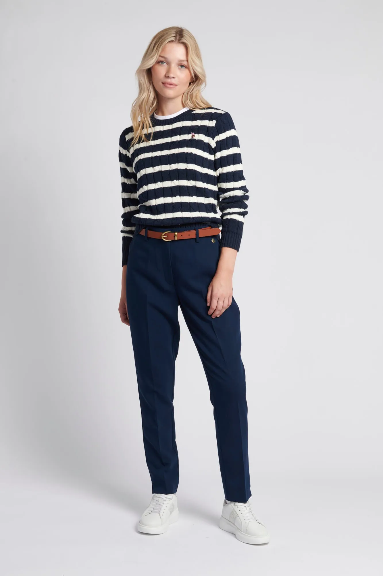 Womens Skinny Leg Trouser in Navy Blue