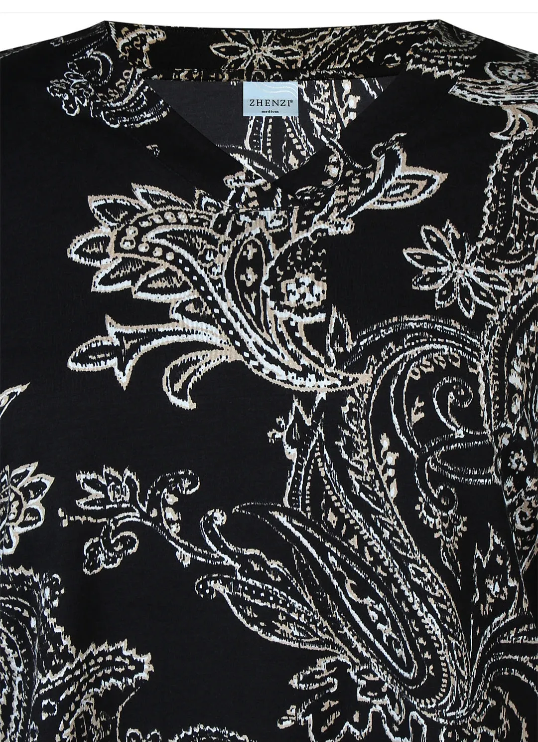 Zhenzi abstract floral print tops