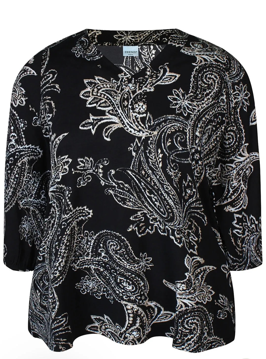 Zhenzi abstract floral print tops